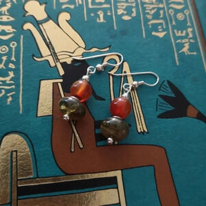 Sterling Silver Smokey  quartz peridot & carnelian